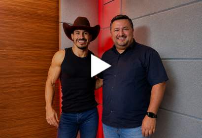 Edgard Júnior recebe o Mister Rodeio Mato Grosso do Sul 2026 Bruno Arão