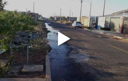 Internauta denuncia desperdício de água em vazamento no Bairro Nova Três Lagoas