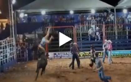 Mulher 'voa' após ser atingida por touro em rodeio de Inocência