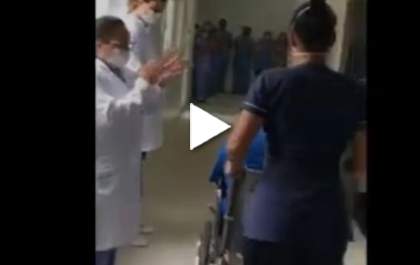 Paciente curado de Covid-19 em Três Lagoas deixa Hospital sobre aplausos