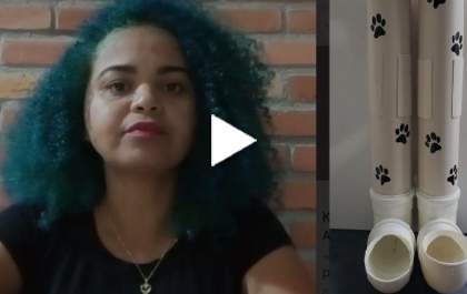Moradora de Três Lagoas confecciona comedouros de PVC para alimentar cães e gatos