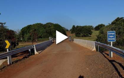 100% concluída a ponte do córrego Lagoa Amarela