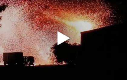 Carreta com oxigênio explode na rodovia BR-158