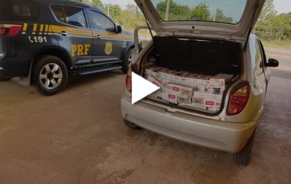 PRF prende homem com 3.200 maços de cigarros em Água Clara