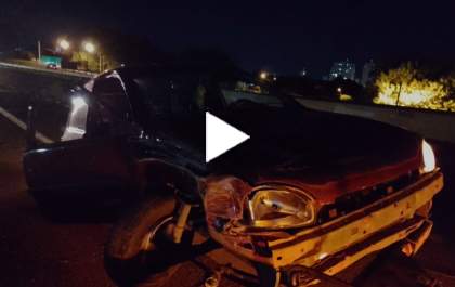 Homem é preso após fugir de abordagem policial e bater carro em 2 veículos na Rondon