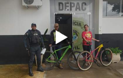 Polícia Militar devolve bicicletas que foram furtadas