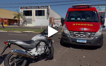 Motociclista fica ferido em colisão na Odorindo Perenha
