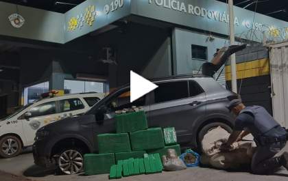Polícia apreende carro com mais de 350 tijolos de maconha