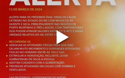 Alerta para precauções em escolas frente a onda de calor