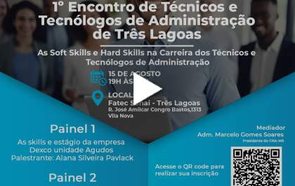 CRA promove 1° Encontro de Técnicos e Tecnólogos de Administração em Três Lagoas