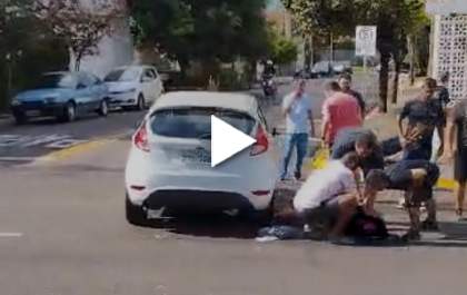 Motociclista fica ferido em colisão com carro na Nove de Julho em Birigui