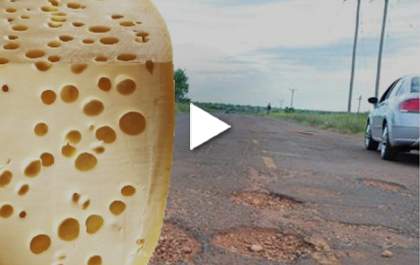 Motorista compara a Rodovia BR-262 a um queijo suíço devido à quantidade de buracos