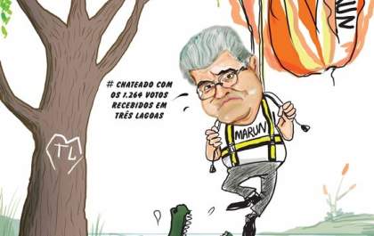 Charge do dia: Chateado com os votos recebidos em Três Lagoas