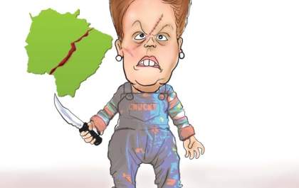 Dilma cortando tudo na charge do dia