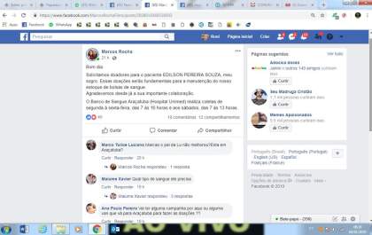Família pede doação para repor sangue que policial andradinense utiliza na UTI