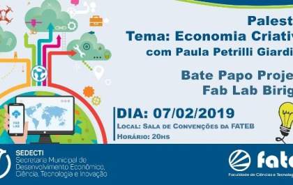 Palestra 'Economia criativa' marca início do laboratório de ideias de Birigui