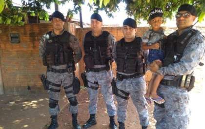 Polícia Militar de TL realiza sonho do pequeno Amaro