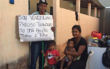 Venezualenos passam fome com os filhos e pedem oportunidade de emprego