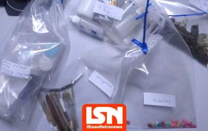 Sacola com diversas drogas é encontrada na Praia CatarinaSacola com diversas drogas é encontrada na Praia Catarina