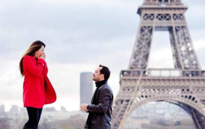 Pedido de casamento em Paris