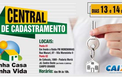 Campo Grande: Cadastramento de Casas e Apartamentos Minha Casa Minha Vida será nos dias 13 e 14 de abril