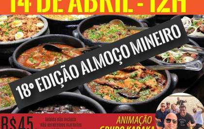 Almoço Mineiro beneficente segue até as 18 horas