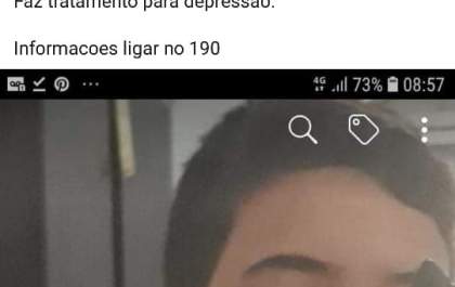 Jovem que fugiu de casa foi encontrada e passa bem