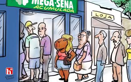 Capitu fazendo uma fezinha