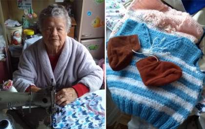 Com 99 anos mulher costura enxovais para bebês e doa para famílias carentes