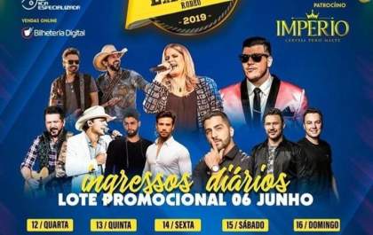 Concorra a 5 ingressos para todos os shows do Três Lagoas Rodeo 2019