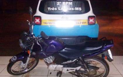Moto com registro de furto é recuperada pela PM em Três Lagoas
