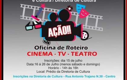 Prefeitura de Três Lagoas abre inscrições para curso de Roteiros