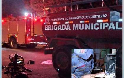 Incêndio em padrão de casa assusta moradores de Castilho