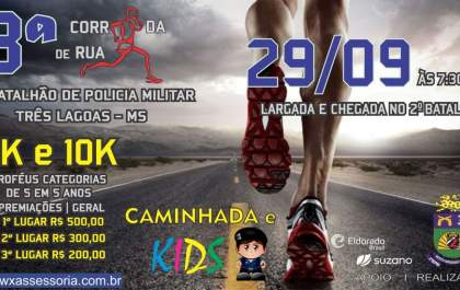 3° Corrida de Rua promovida pela PM acontece dia 29 de&nbsp;<p>Setembro em TL</p>