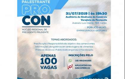 Sincomércio de Penápolis e Procon promovem palestra gratuita