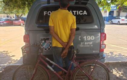 Foragido da justiça é preso com bicicleta furtada no Guanabara