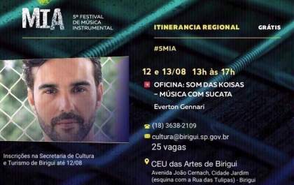Atividade ensina a fazer instrumento com sucata em Birigui