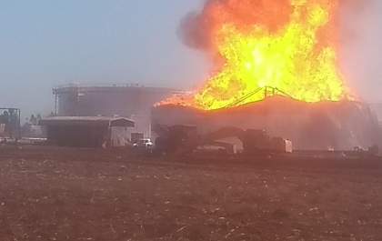 Incêndio em tanque consumiu 11 milhões de litros de etanol