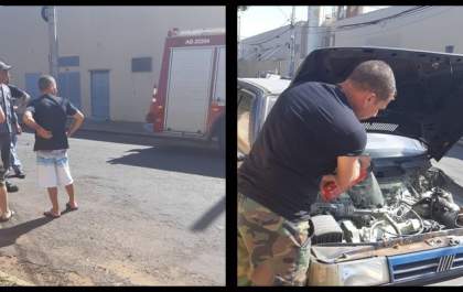 Socorristas voluntários evitam que incêndio consumisse carro
