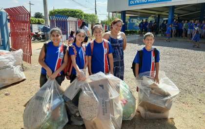 Escola coleta 18 toneladas de produtos recicláveis