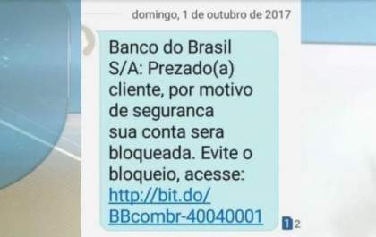 Golpe: Clientes do BB estão recebendo mensagens falsas enviadas por SMS