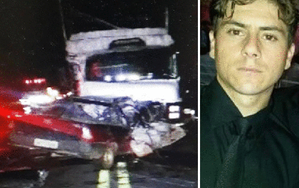 Homem morre após bater de frente com caminhão