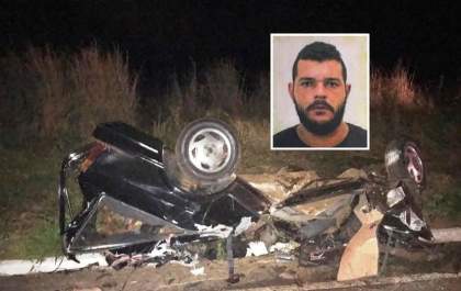 Homem morre ao ser lançado para fora de veículo em batida frontal com caminhão