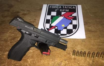 Homem é preso pela Força Tática após discutir e efetuar disparo de pistola 380