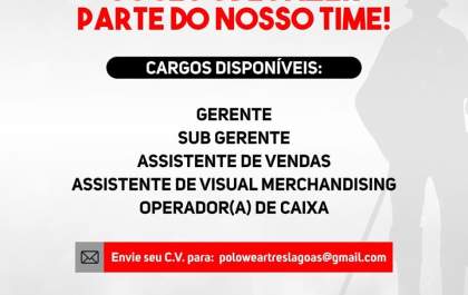 Oportunidade de emprego na Polo Wear