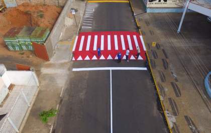 Faixas elevadas recebem nova pintura