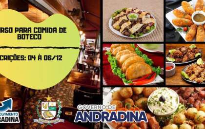 Inscrições para curso gratuito de Comida de Boteco terminam nessa sexta