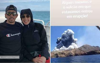 Brasileiros escaparam de erupção de vulcão na Nova Zelândia&nbsp;