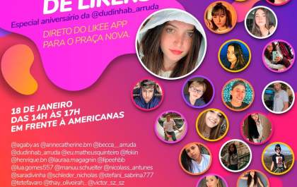 Encontro de seguidores do aplicativo Likee acontece neste sábado em Araçatuba