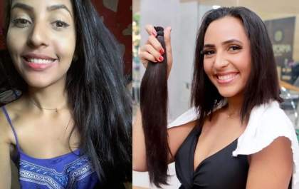 Três-lagoense doa os cabelos para cliente que está lutando contra o câncer